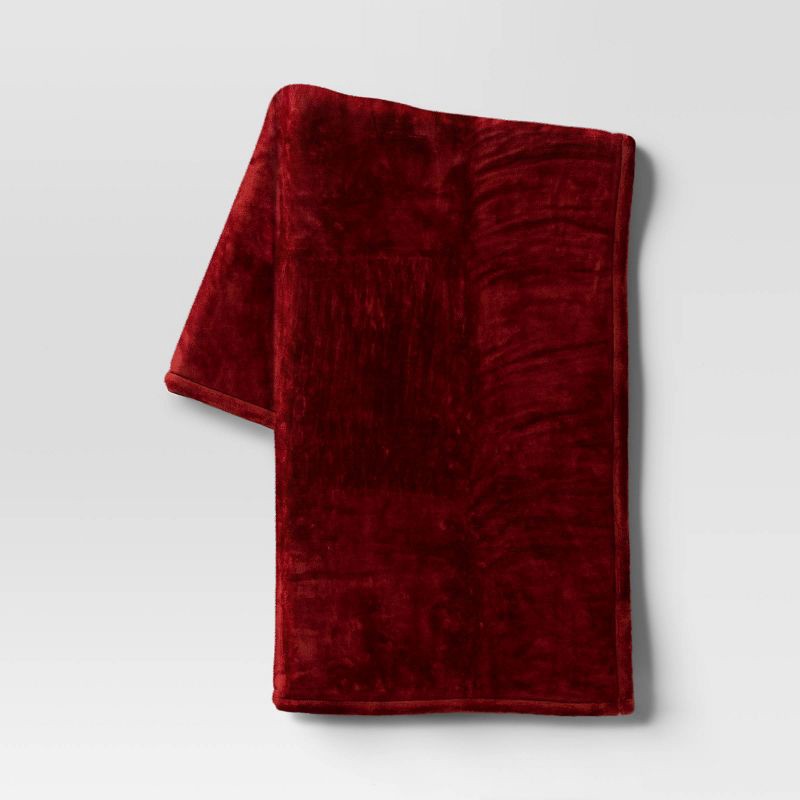 slide 1 of 4, Oversized Primalush Throw Blanket Red - Threshold™: Soft, Plush, Machine Washable, 50x70 inches, 1 ct