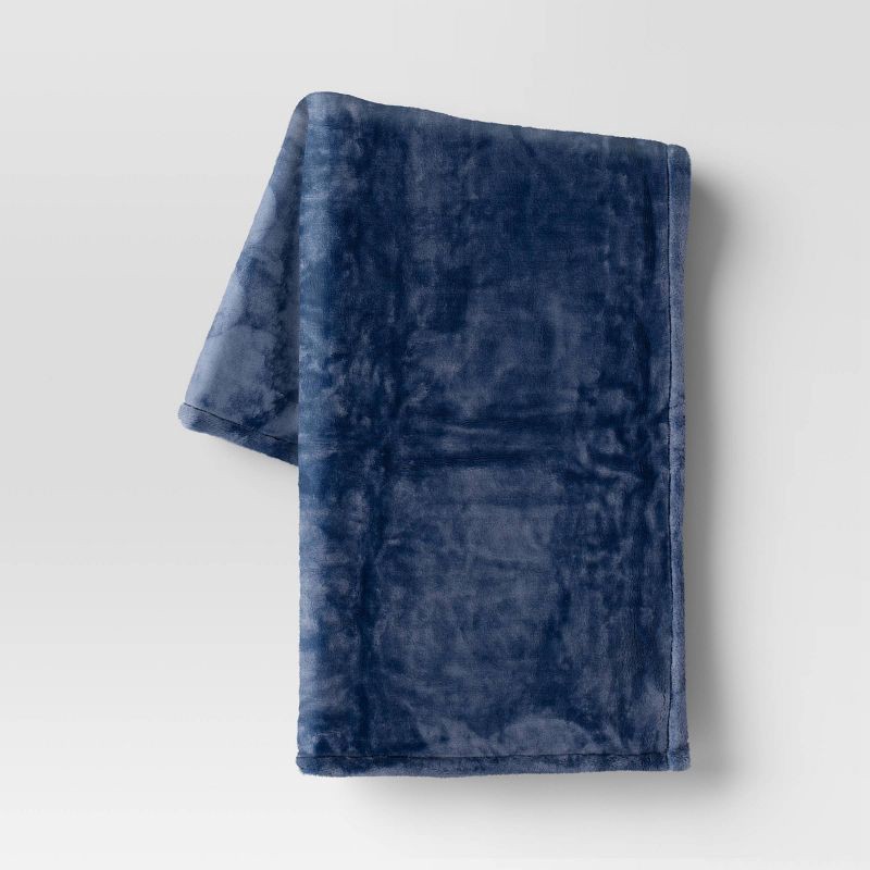 slide 1 of 4, Oversized Primalush Throw Blanket Blue - Threshold™, 1 ct