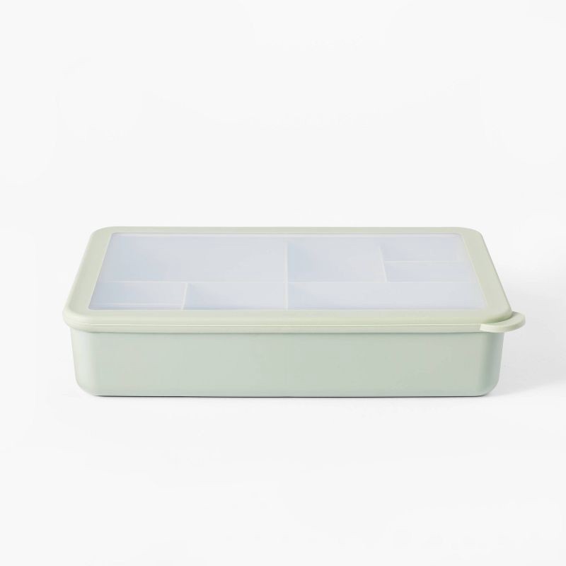 slide 1 of 3, 8 Compartment Large Plastic Snack Bento Box Sage Green - Figmint™: Recycled PET, Dishwasher & Microwave Safe, 1 ct
