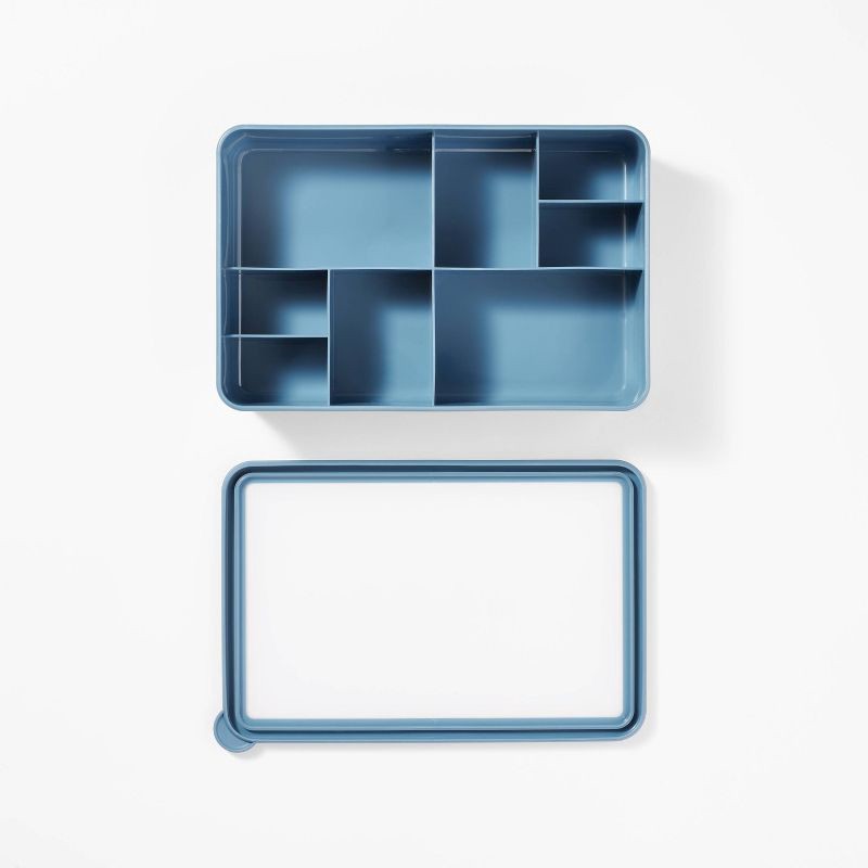 slide 3 of 4, 8-Compartment Large Plastic Snack Bento Box Blue - Figmint™: Recycled PET, Dishwasher & Microwave Safe, 1 ct