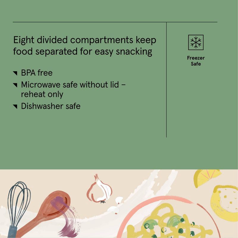 slide 4 of 4, 8-Compartment Large Plastic Snack Bento Box Blue - Figmint™: Recycled PET, Dishwasher & Microwave Safe, 1 ct