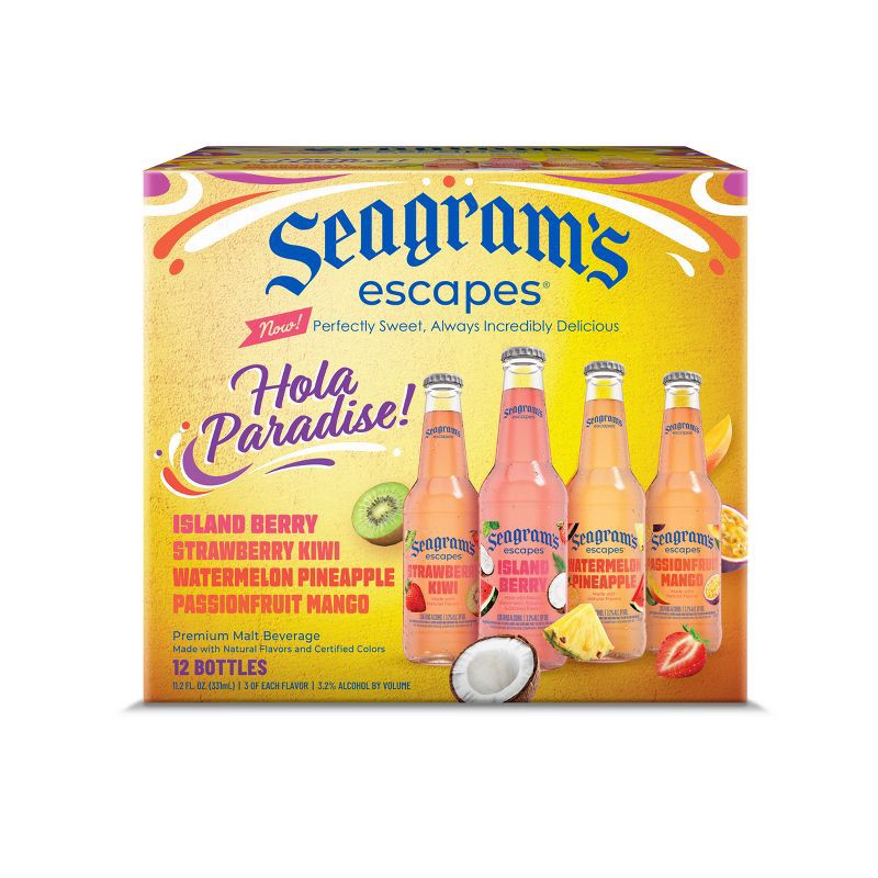 slide 2 of 6, Seagram's Escapes Seagrams Escapes Hola Paradise Variety - 12pk/11.2 fl oz Bottles, 12 ct, 11.2 fl oz