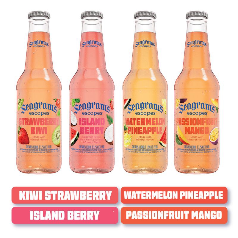 slide 4 of 6, Seagram's Escapes Seagrams Escapes Hola Paradise Variety - 12pk/11.2 fl oz Bottles, 12 ct, 11.2 fl oz