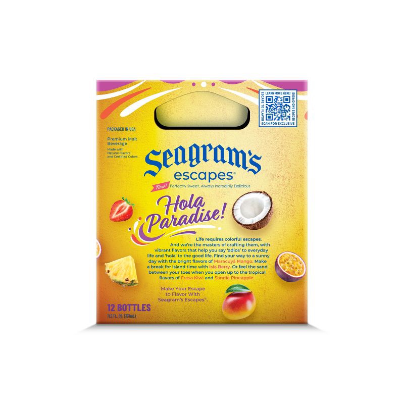 slide 5 of 6, Seagram's Escapes Seagrams Escapes Hola Paradise Variety - 12pk/11.2 fl oz Bottles, 12 ct, 11.2 fl oz