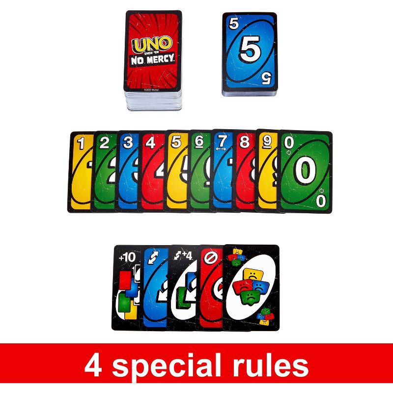 slide 3 of 6, UNO Show ‘em No Mercy Card Game for Kids, Adults & Family Night, Parties and Travel, 1 ct