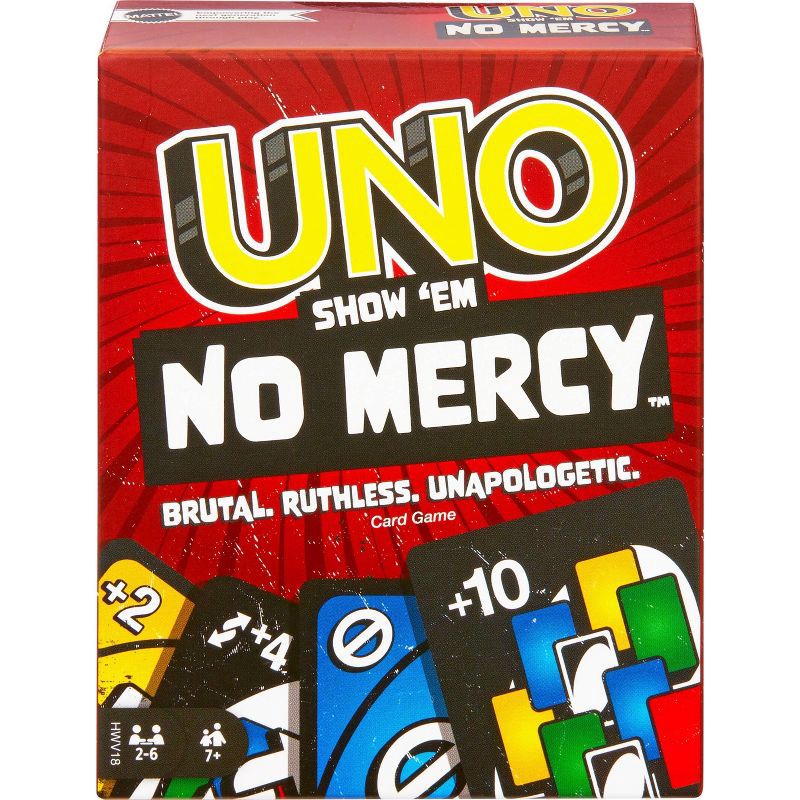 slide 1 of 6, UNO Show ‘em No Mercy Card Game for Kids, Adults & Family Night, Parties and Travel, 1 ct