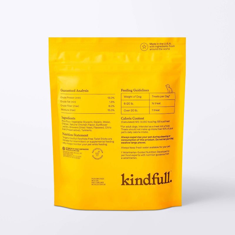 slide 3 of 7, Rawhide-Free Twist Stick Dog Treats Chicken Flavor - 9.6oz/15ct - Kindfull™, 15 ct; 9.6 oz