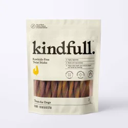 Rawhide-Free Twist Stick Dog Treats Chicken Flavor - 9.6oz/15ct - Kindfull™
