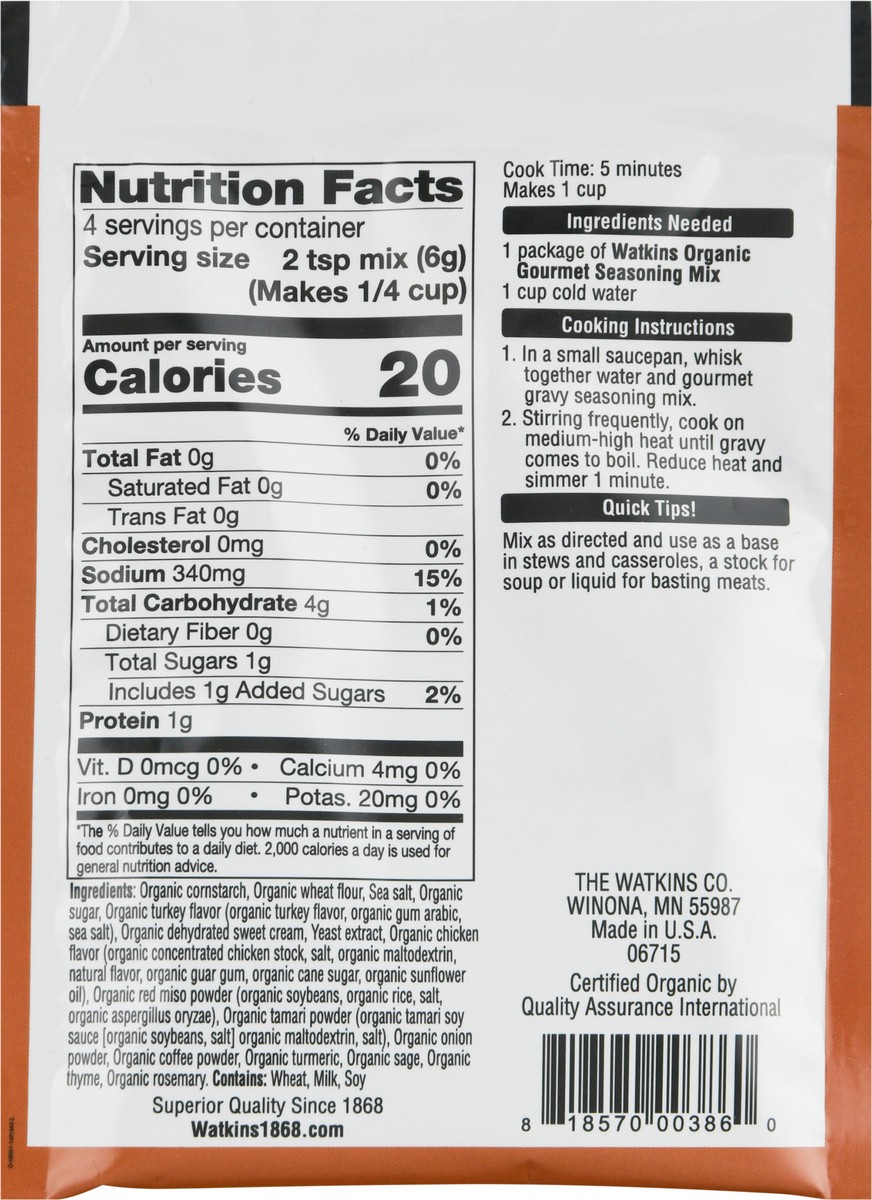 slide 12 of 12, Watkins Organic Turkey Gravy Gourmet Seasoning Mix 0.85 oz, 0.85 oz