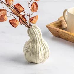 Cream Gourd 5.5 in Bud Vase