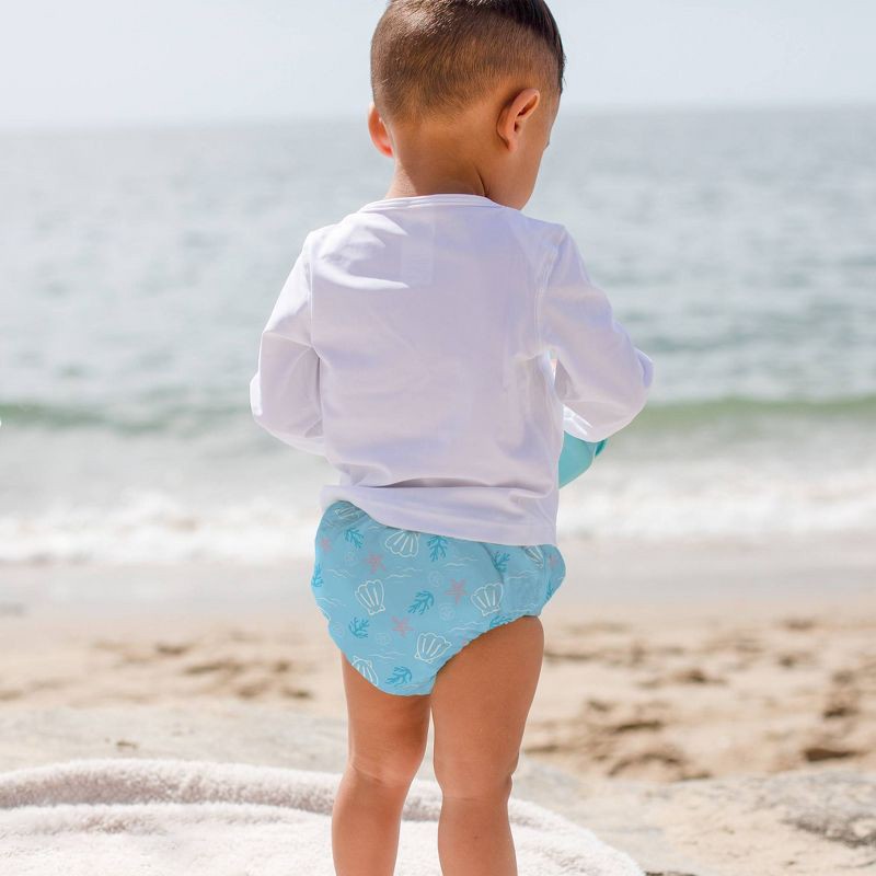 slide 2 of 2, green sprouts Baby Eco Pull-Up Reusable Swim Diaper - Aqua Blue 12M, 1 ct