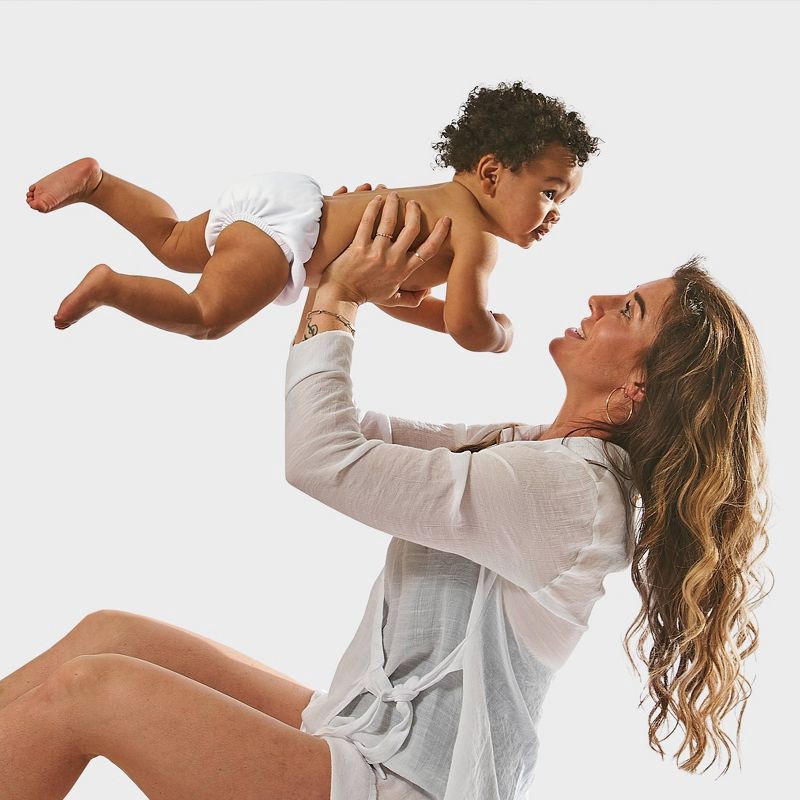 slide 3 of 3, green sprouts Toddler Eco Pull-Up Reusable Swim Diaper - White 3T, 1 ct