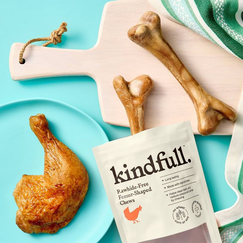 slide 2 of 7, Rawhide-Free Femur-Shaped Dog Treats Chicken Flavor - 9oz/2ct - Kindfull™, 2 ct; 9 oz