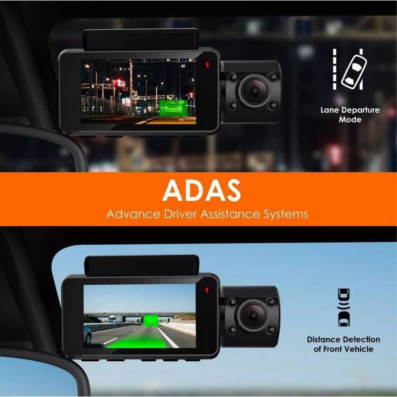 slide 7 of 17, Rexing V3C Dual Channel Front & Cabin 1080p Dash Cam with App Control: Vehicle Electronics, 1 ct