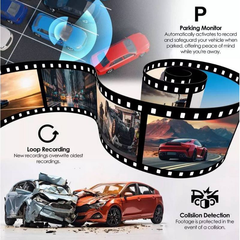 slide 8 of 17, Rexing V3C Dual Channel Front & Cabin 1080p Dash Cam with App Control: Vehicle Electronics, 1 ct