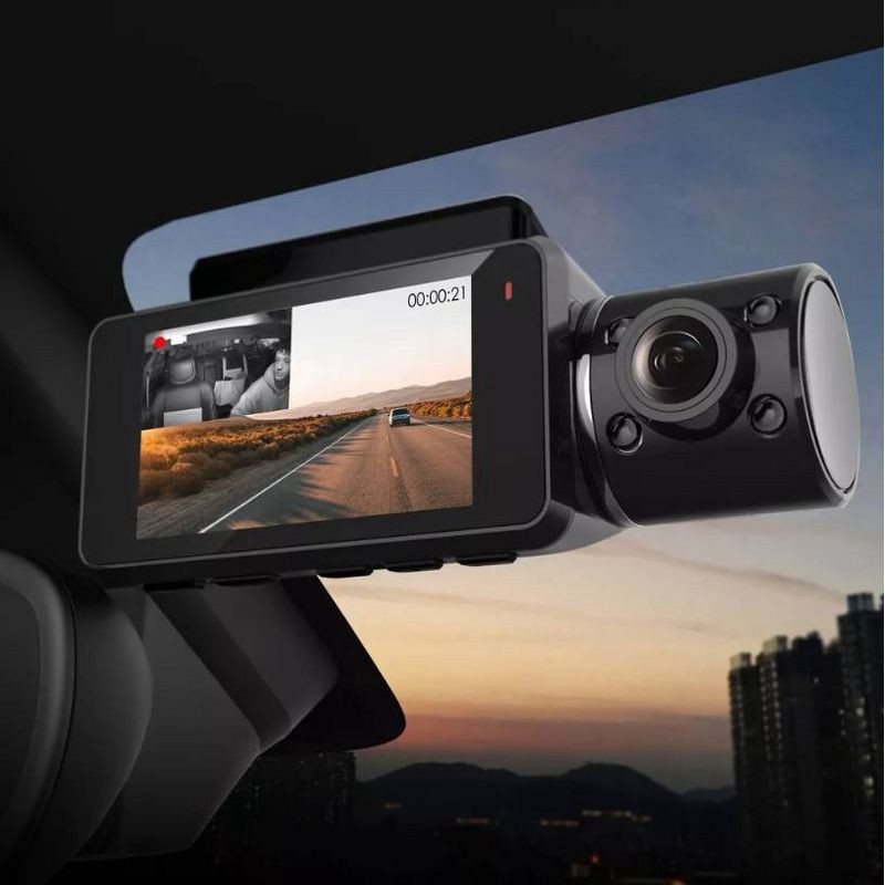 slide 11 of 17, Rexing V3C Dual Channel Front & Cabin 1080p Dash Cam with App Control: Vehicle Electronics, 1 ct