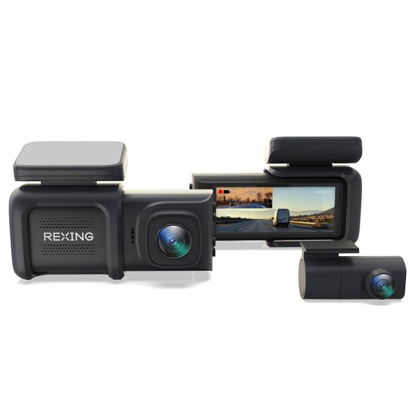 slide 13 of 16, Rexing DT2 Dual Channel 1080p Front and Rear Dash Cam, 1 ct