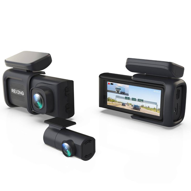 slide 15 of 16, Rexing DT2 Dual Channel 1080p Front and Rear Dash Cam, 1 ct