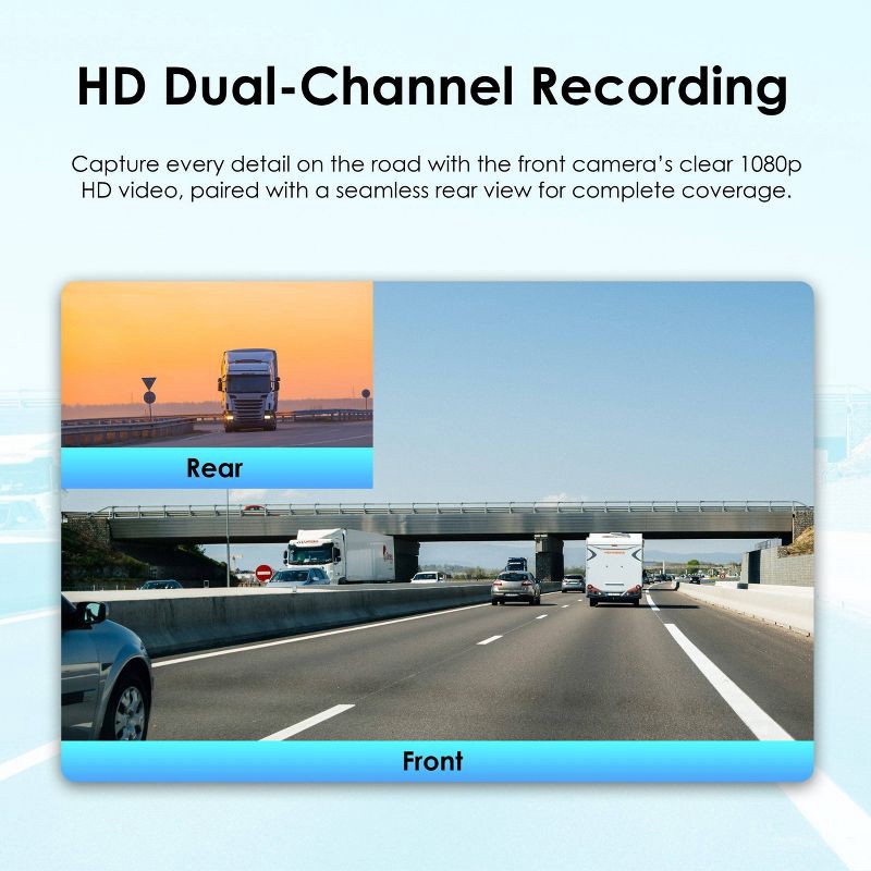 slide 5 of 16, Rexing DT2 Dual Channel 1080p Front and Rear Dash Cam, 1 ct