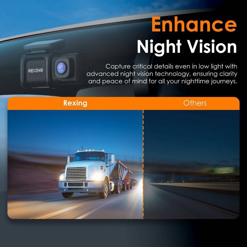 slide 6 of 16, Rexing DT2 Dual Channel 1080p Front and Rear Dash Cam, 1 ct