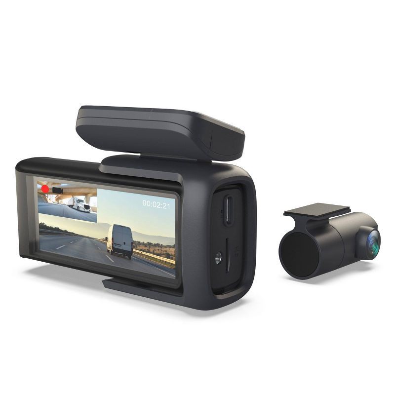 slide 9 of 16, Rexing DT2 Dual Channel 1080p Front and Rear Dash Cam, 1 ct