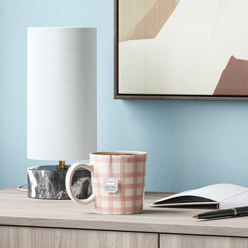 slide 2 of 3, 16oz Stoneware Mug Dark Pink Plaid - Threshold™, 16 oz