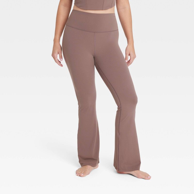 Women's Everyday Soft Ultra High-Rise Flare Leggings - All in Motion Brown  S 1 ct