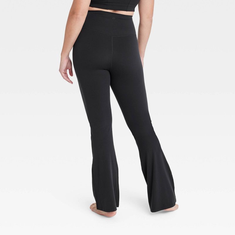 slide 4 of 6, Women's Everyday Soft Ultra High-Rise Flare Leggings - All In Motion™ Black XS: Moisture Wicking, UPF 50+, 1 ct
