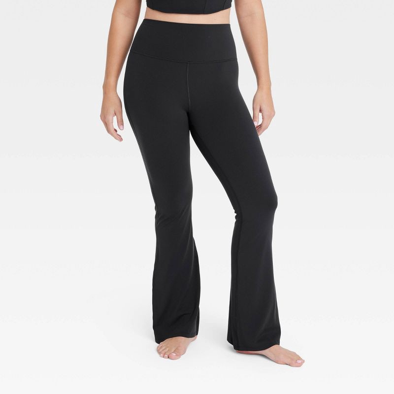 slide 3 of 6, Women's Everyday Soft Ultra High-Rise Flare Leggings - All In Motion™ Black S: Moisture Wicking, Quick Dry, UPF 50+, 32" Inseam, 1 ct