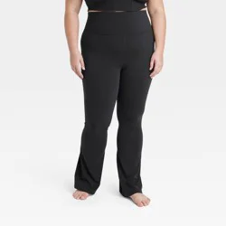 Women's Everyday Soft Ultra High-Rise Flare Leggings - All In Motion™ Black XXL: Moisture Wicking, Quick Dry, UPF 50+ Bottoms