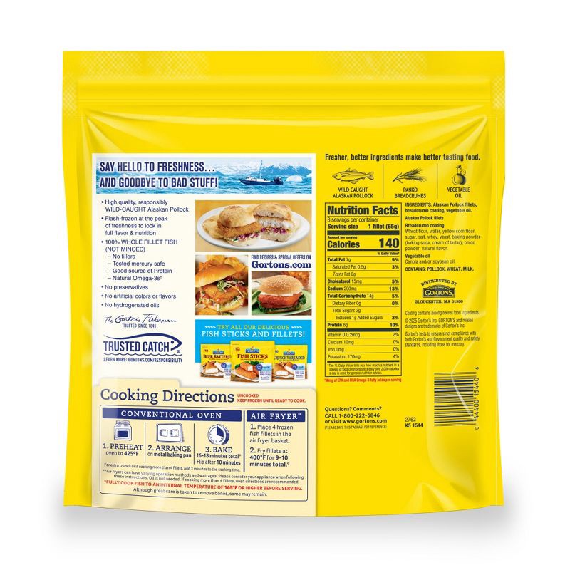 slide 2 of 7, Gorton's Fish Sandwich Breaded Fillets - Frozen - 18.3oz, 18.3 oz