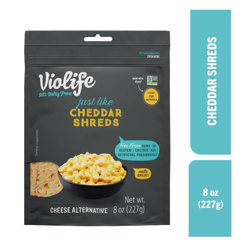 slide 1 of 5, Violife Just Like Cheddar Shreds Vegan Cheese Alternative - 8oz, 8 oz