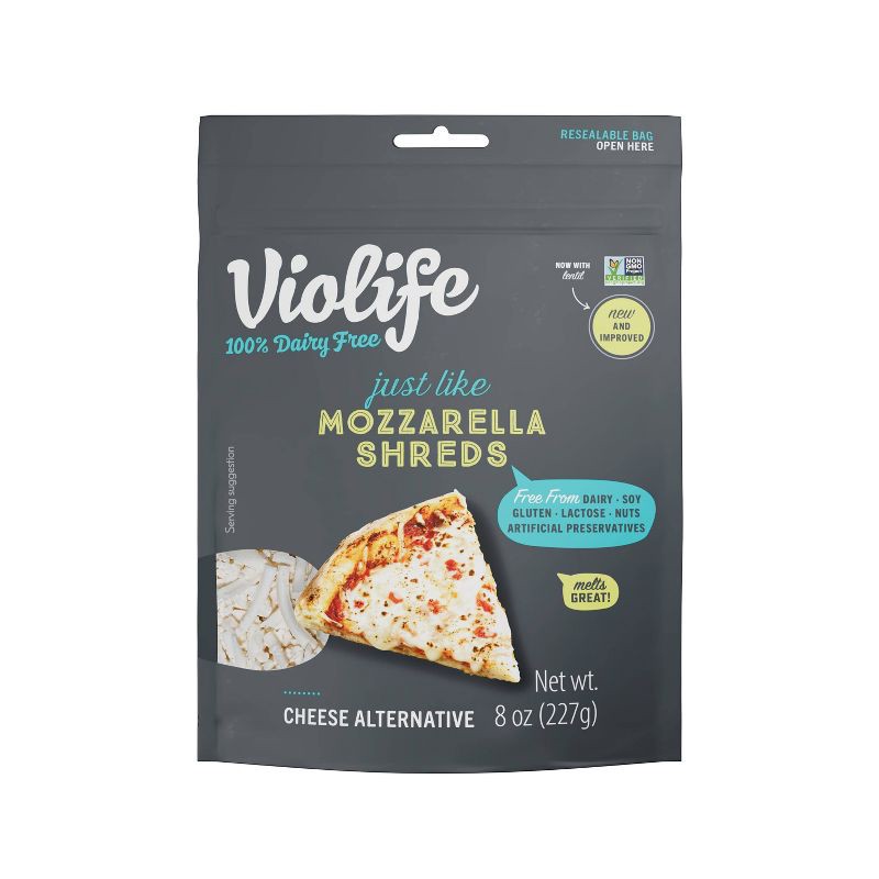 slide 1 of 8, Violife Just Like Mozzarella Shreds Vegan Cheese Alternative - 8oz, 8 oz