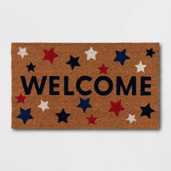 1'4"x2'4" American 'Welcome' Stars Doormat Natural - Sun Squad™