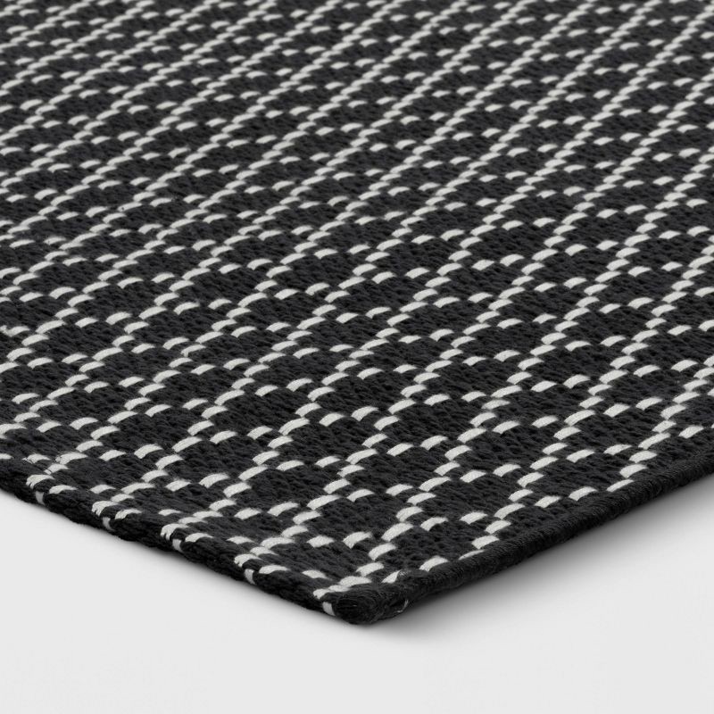 slide 3 of 4, 4'x5'6" Small Diamond Area Rug Charcoal Gray - Room Essentials™, 1 ct