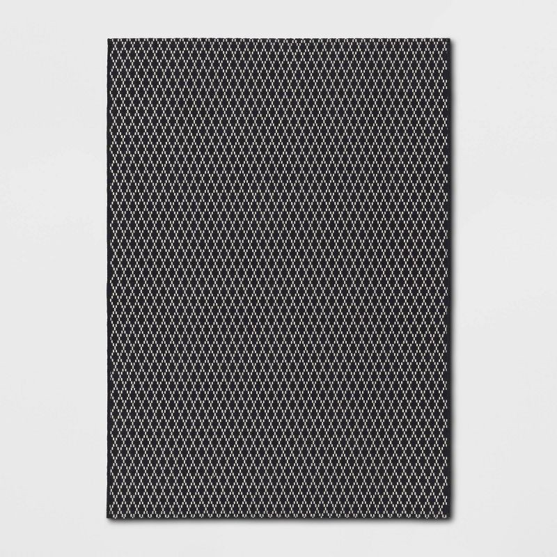 slide 1 of 4, 4'x5'6" Small Diamond Area Rug Charcoal Gray - Room Essentials™, 1 ct