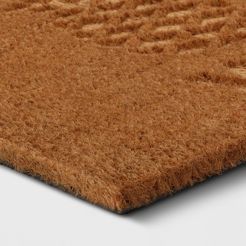 slide 3 of 4, 1'6"x2'6" 'Welcome' Pineapple Doormat Natural - Threshold™: Outdoor Coir Door Mat, Summer Fruit Design, 1 ct