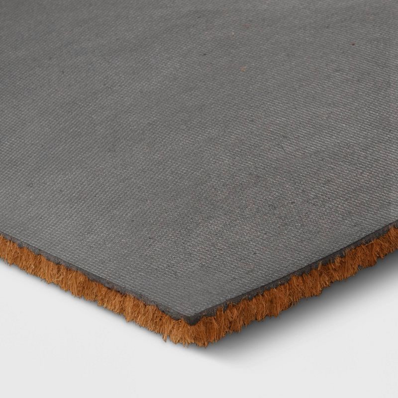 slide 4 of 4, 1'6"x2'6" 'Welcome' Pineapple Doormat Natural - Threshold™: Outdoor Coir Door Mat, Summer Fruit Design, 1 ct