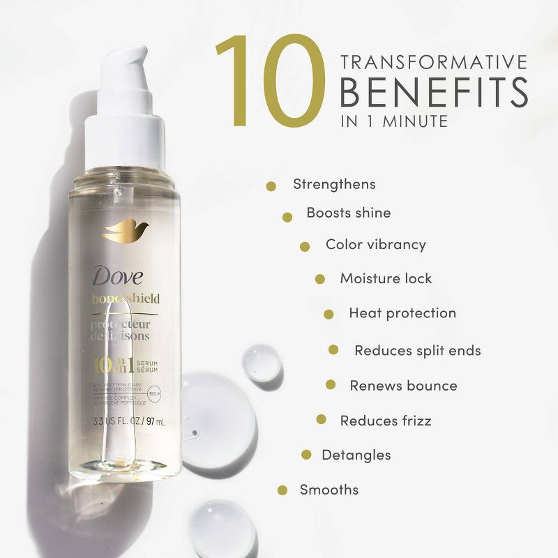 slide 7 of 14, Dove Beauty Bond Shield Leave-In Silk Hair Serum - 3.3oz, 3.3 oz