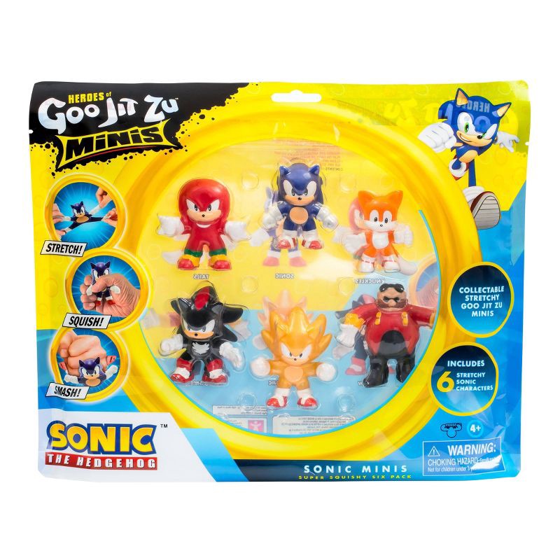 slide 2 of 12, Goo Jit Zu Sonic the Hedgehog Super Squishy Mini Figure Set - 6pk: TPR Material, Superheroes and Comics Theme, 6 ct