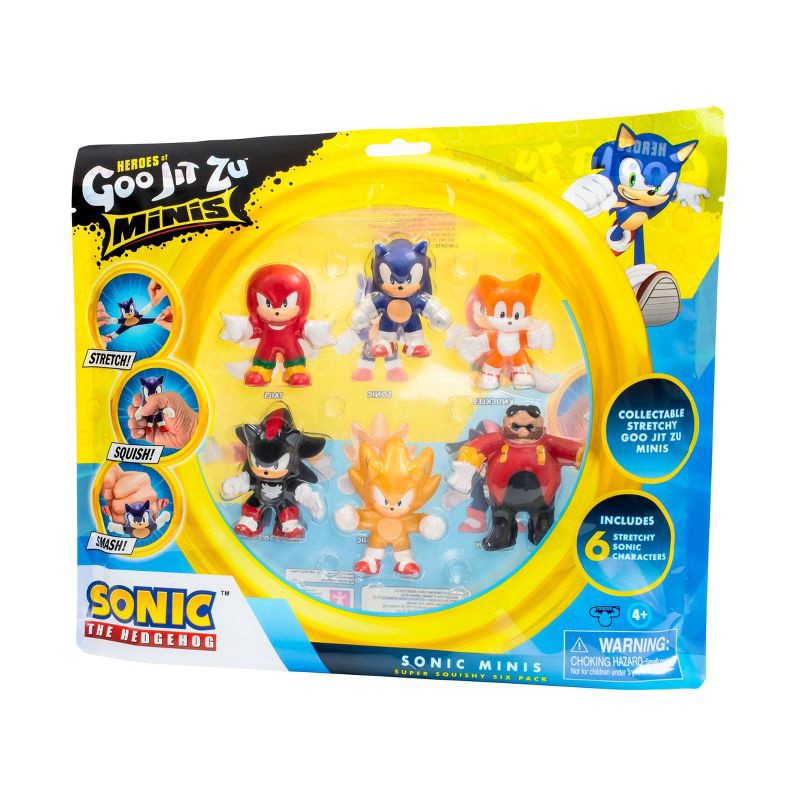 slide 12 of 12, Goo Jit Zu Sonic the Hedgehog Super Squishy Mini Figure Set - 6pk: TPR Material, Superheroes and Comics Theme, 6 ct