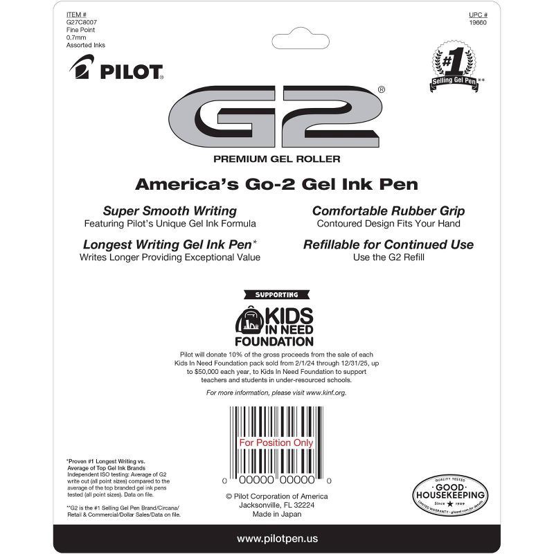 slide 6 of 8, Pilot 8pk G2 Gel Pens Fine Point 0.7mm Multicolored Ink, 8 ct