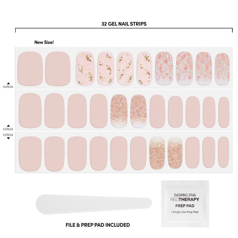 slide 3 of 6, Dashing Diva Gloss Palette Gel Nail Polish Strips - Crystal Clear - 32ct, 32 ct