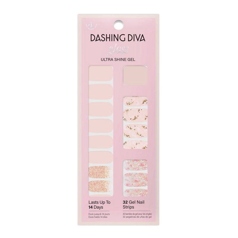 slide 1 of 6, Dashing Diva Gloss Palette Gel Nail Polish Strips - Crystal Clear - 32ct, 32 ct