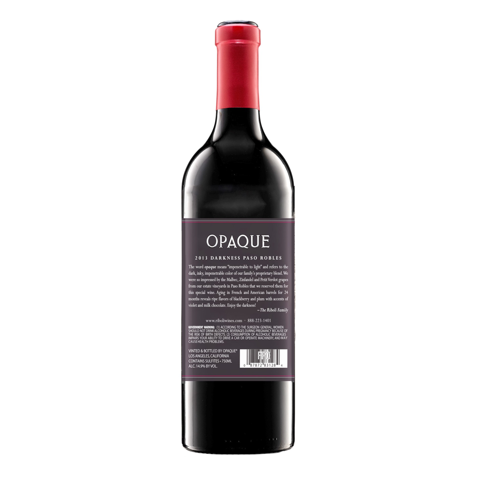 slide 2 of 6, Opaque Darkness Paso Robles Red Wine 750mL, 750 ml