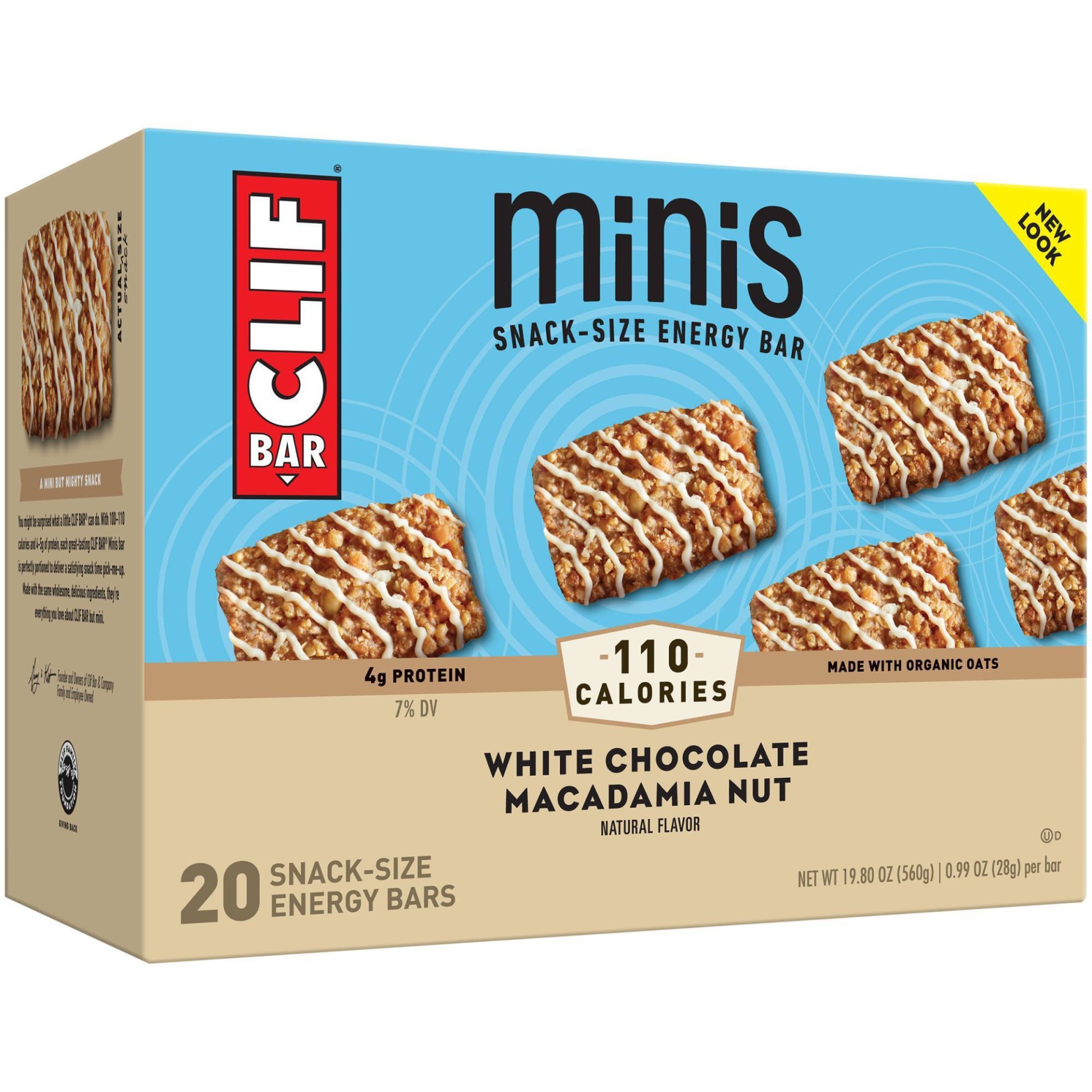 slide 1 of 1, CLIF Bar Minis White Chocolate Macadamia Nut, 20 bars/ each, 99 oz