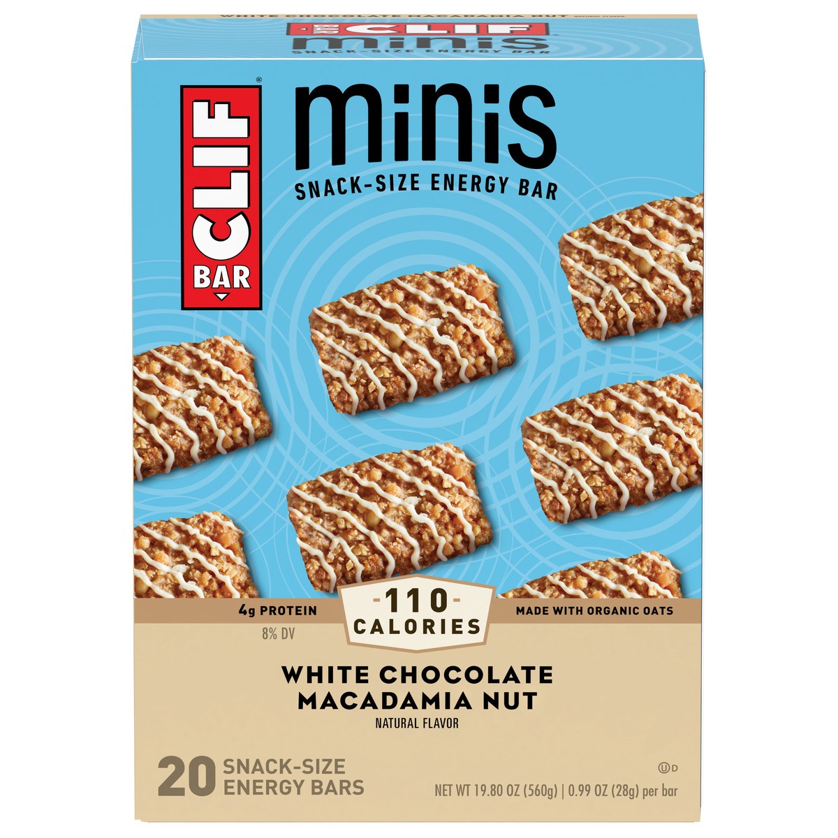 slide 1 of 9, CLIF White Chocolate Macadamia Nut Energy Bar Minis - 20ct, 20 ct