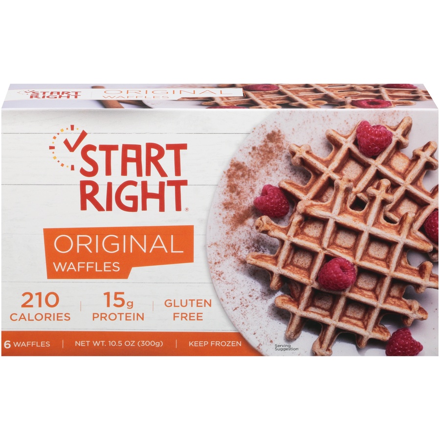 slide 1 of 6, Start Right Gluten Free Belgian Waffles, 10.5 oz