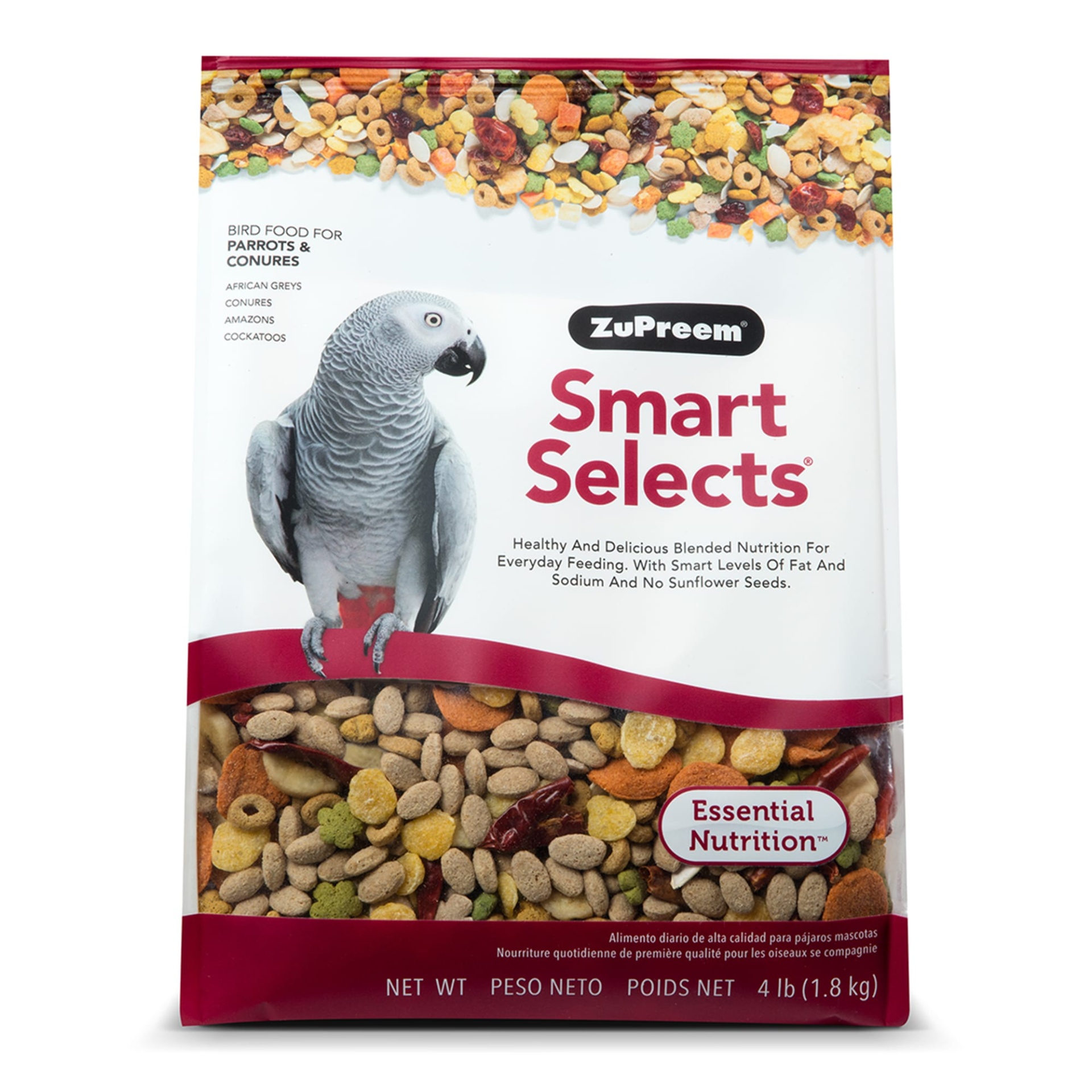 slide 1 of 1, ZuPreem Smart Selects Blend Parrots and Conures, 4lbs., 4 lb