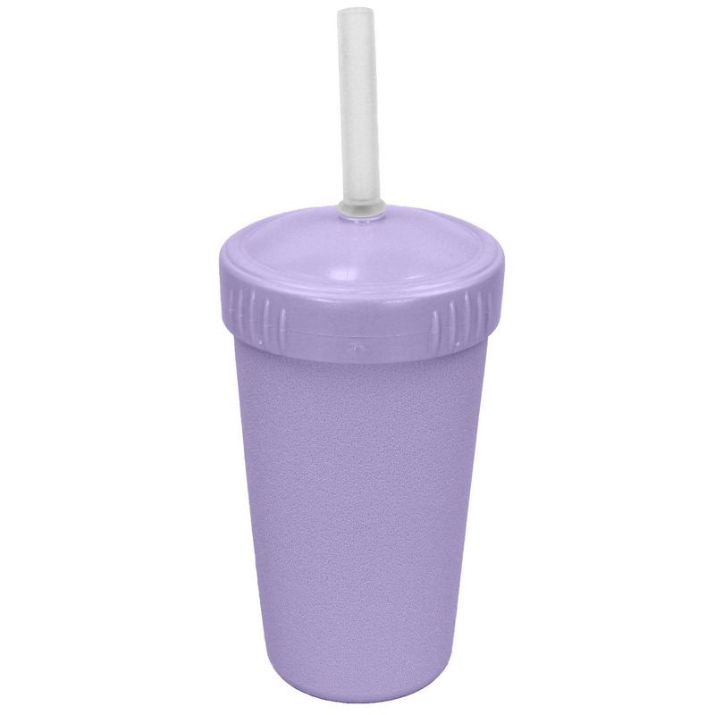 slide 1 of 4, Re-Play 10 fl oz Recycled Straw Cup with Silicone No-Pull-Out Straw - Lavender, 10 fl oz